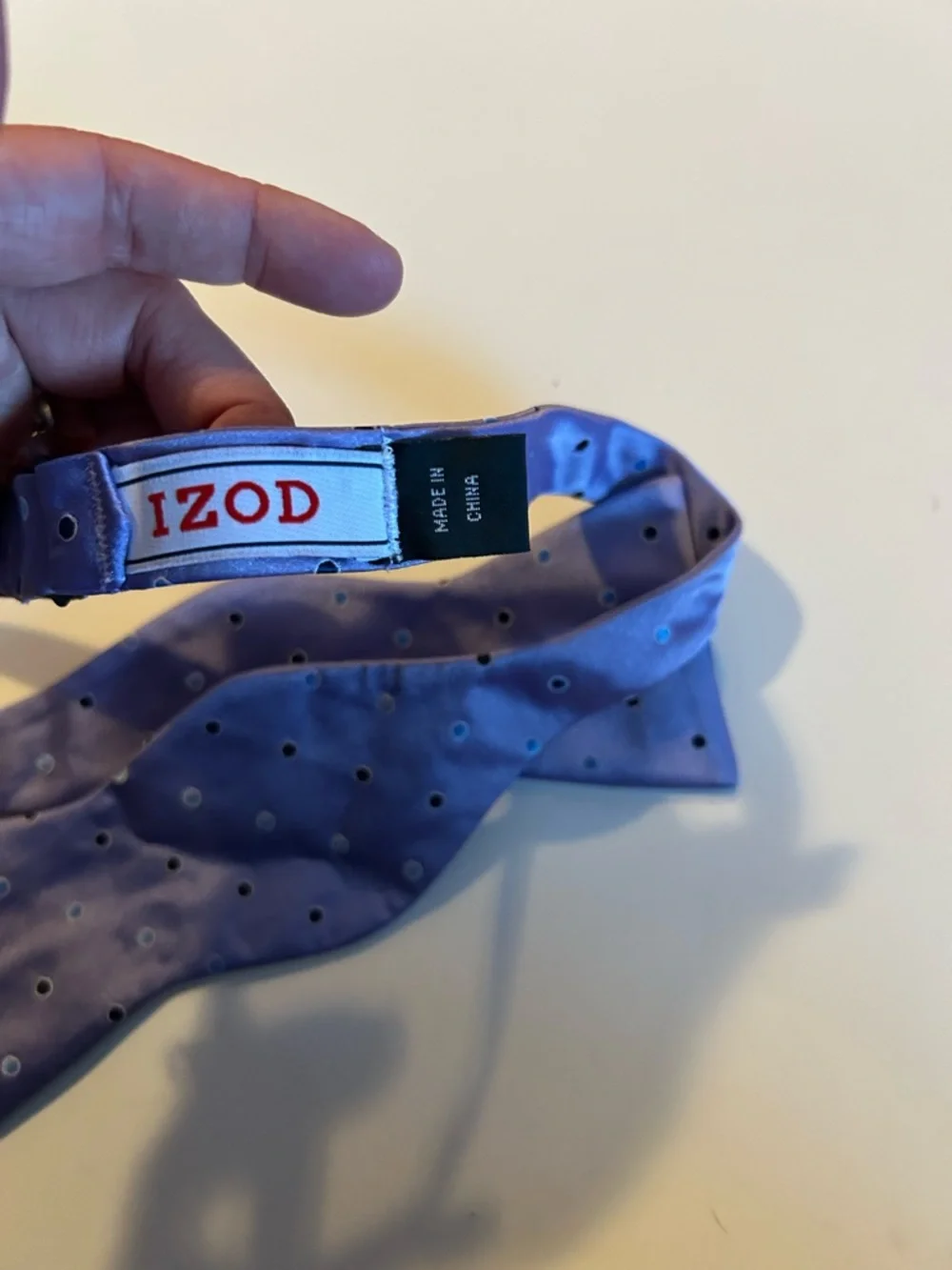 Izod Lavender Self-Tie Bow Tie with Light Blue Dots